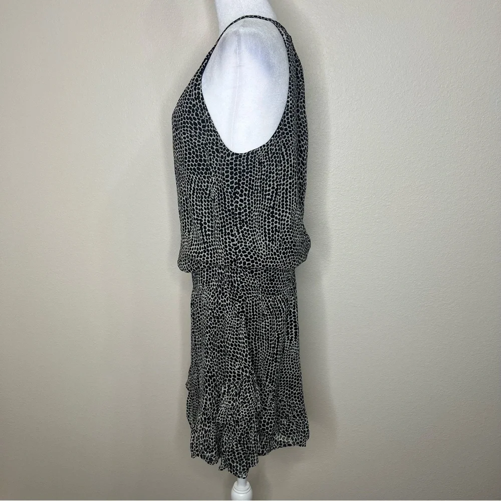 Ramy Brook BITSY 100% Silk Black & White Polka Dot Sleeveless Drop Waist Dress - Picture 8 of 16